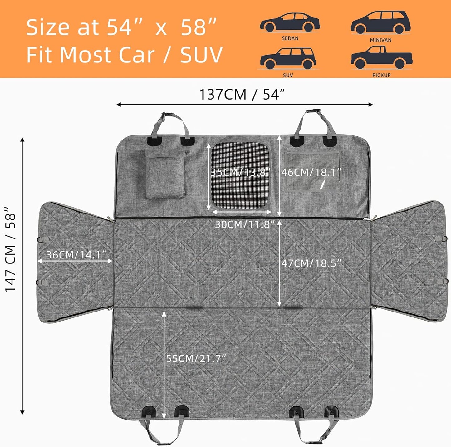 Ultimate Waterproof Dog Car Hammock - Non-Slip, Washable with Mesh Window & Extra Storage Pocket