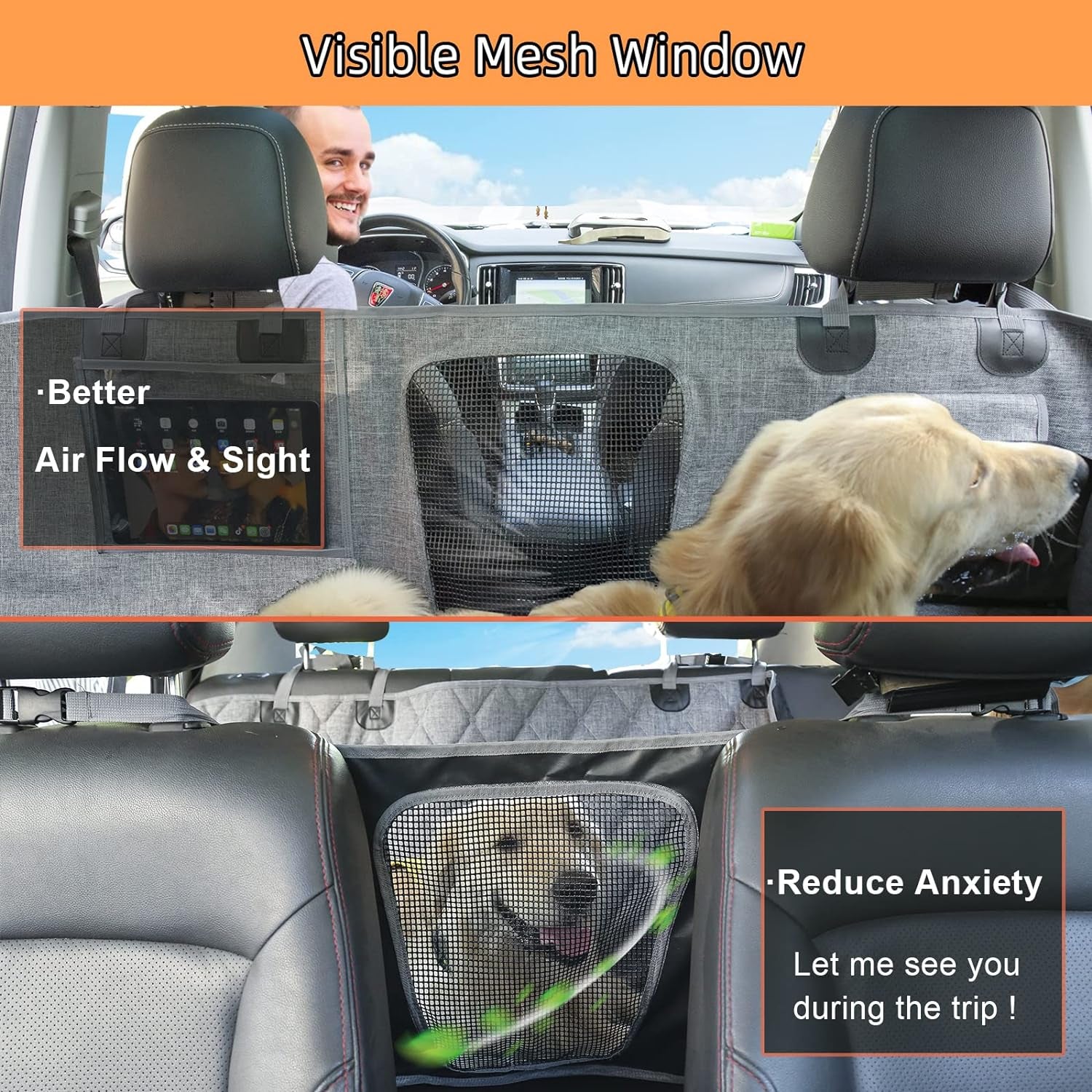 Ultimate Waterproof Dog Car Hammock - Non-Slip, Washable with Mesh Window & Extra Storage Pocket