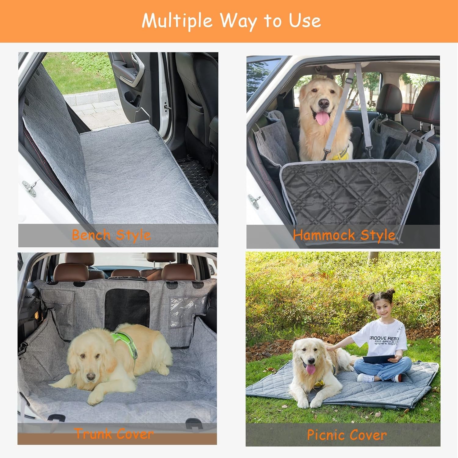 Ultimate Waterproof Dog Car Hammock - Non-Slip, Washable with Mesh Window & Extra Storage Pocket