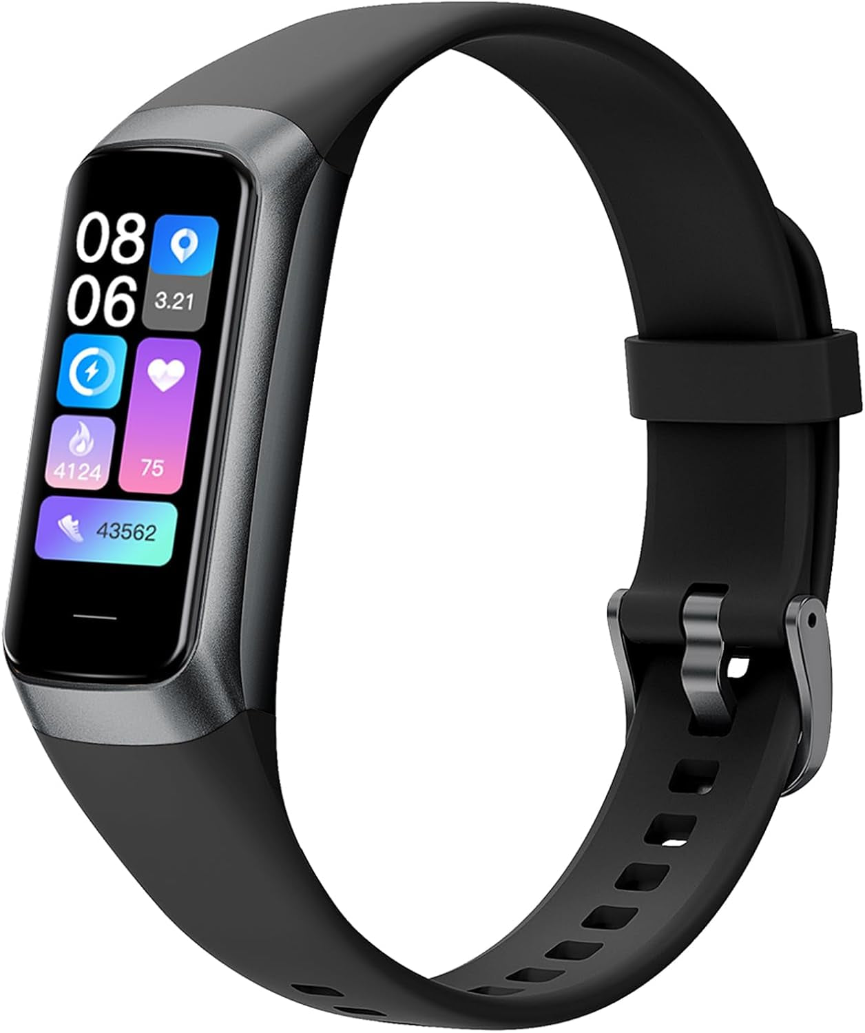 Smart Fitness Tracker Watch for Men & Women - AMOLED Display, Heart Rate & Blood Pressure Monitor, Step Counter, Waterproof, Compatible with Android & iOS