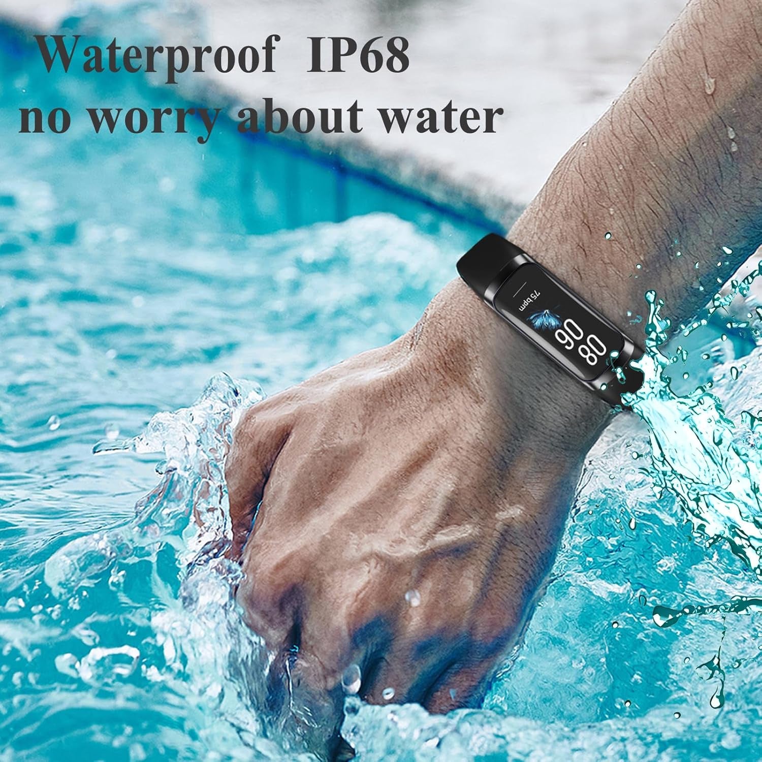 Smart Fitness Tracker Watch for Men & Women - AMOLED Display, Heart Rate & Blood Pressure Monitor, Step Counter, Waterproof, Compatible with Android & iOS