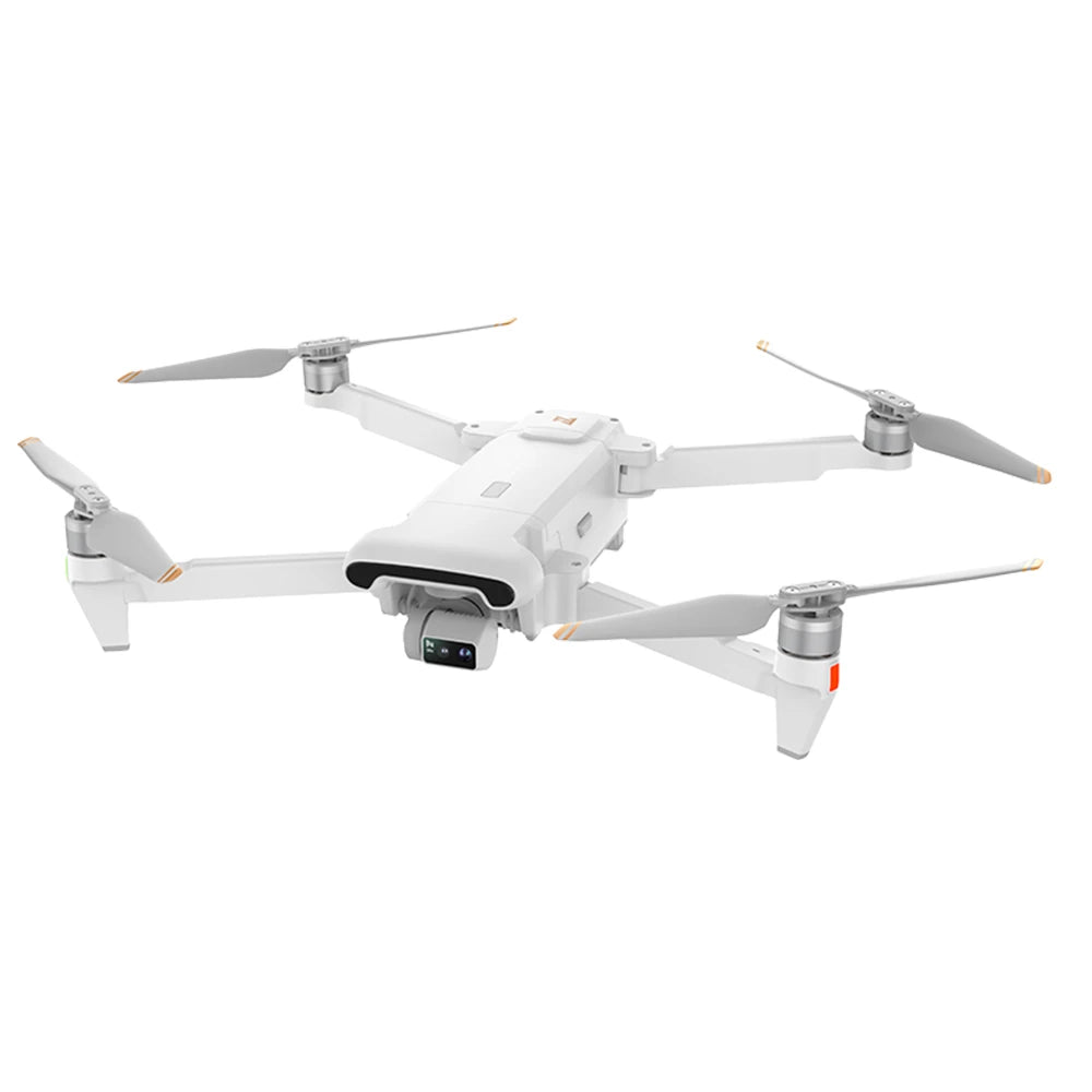 White drone with four propellers on a white background