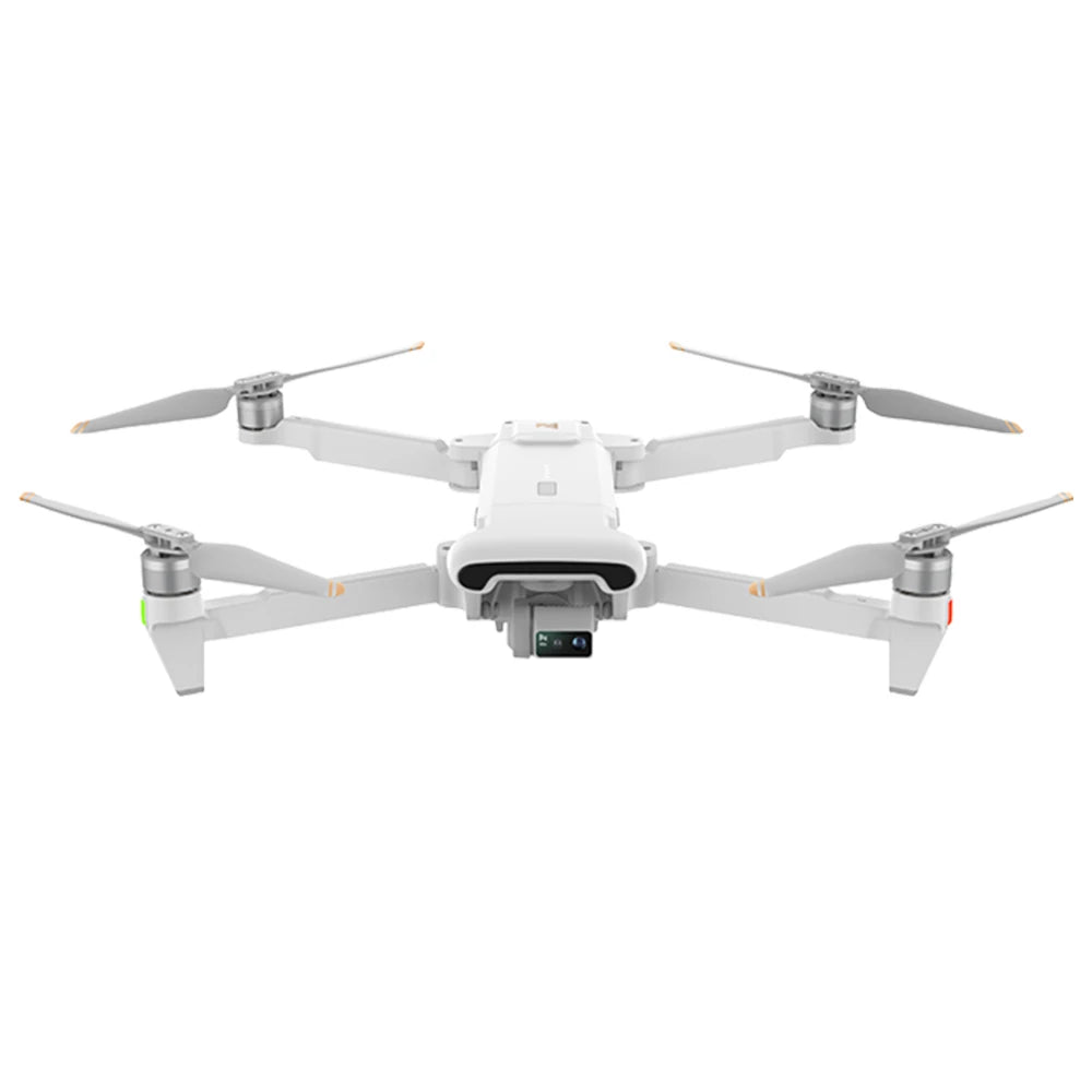 White drone with four propellers on a white background