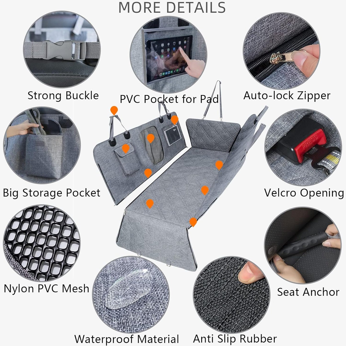 Ultimate Waterproof Dog Car Hammock - Non-Slip, Washable with Mesh Window & Extra Storage Pocket